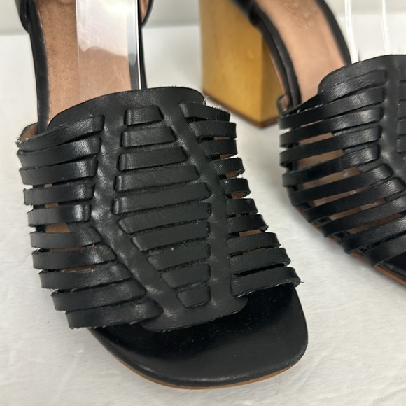 Madewell Willa Leather Wooden Heel Sandal Sz 5 - Picture 6 of 9
